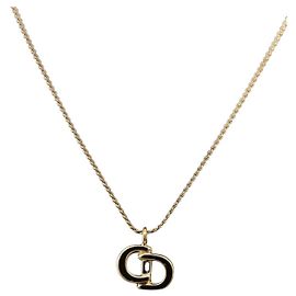 Collana Christian Dior metallo Gold Tone Auth 203859