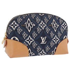 LOUIS VUITTON SINCE1854 Pochette Cosmetic PM Canvas Blue M80307 LV Auth ar14227M