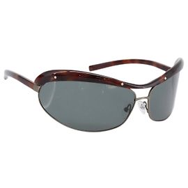 Gafas de sol BOTTEGA VENETA Plástico Marrón Plata Auth BA15579V