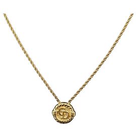 Collana Christian Dior metallo Gold Tone Auth 203858
