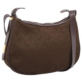 Céline CELINE C Sulky Schultertasche Brown Gold Auth 204267