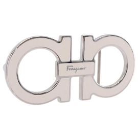 Fibbie Salvatore Ferragamo Gancini in metallo bianco argento Auth ar14199