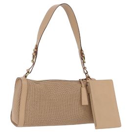 GUCCI Schultertasche aus Leder Beige Gold 92706 Auth 205079