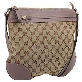 Borsa a tracolla GUCCI GG Canvas Mayfair Beige Gold 257065 Auth 204812