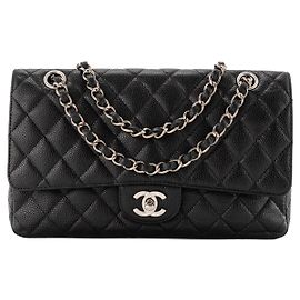 CHANEL - Borsa a tracolla Classique/Timeless 11.12 Chanel in pelle caviar nera