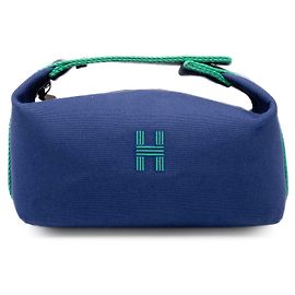 Bolsa Vanity Hermès Small Toile Bride A Brac Azul
