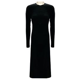 Totême Vestido de terciopelo retorcido negro Toteme