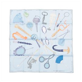 Hermès Carré 90 "Nous Sommes Inséparables" Lenço de seda em Azul