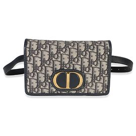 Bolsa 2-em-1 30 Montaigne em jacquard Oblique azul marinho Christian Dior