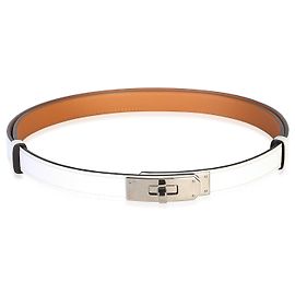 Hermès Blanc Epsom Kelly 18 Belt PHW