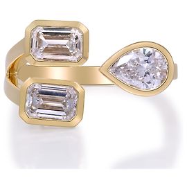 Autre Marque Ring aus Gelbgold mit Labor-Diamanten 1.95 ctw