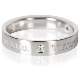 Tiffany & Co. T&Co. Ring 4mm aus Platin und Diamanten