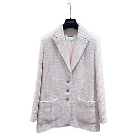 Chaqueta Chanel de tweed rosa talla 40