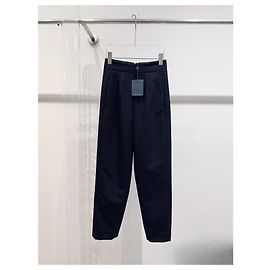 Pantaloni Louis Vuitton Navy in Lana a Vita Alta Monogram