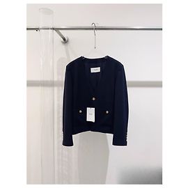Giacca Céline in cashmere nera con bottoni dorati Taglia 36