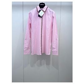 Prada Cotton Pink and White Checkered Top