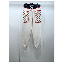 Pantaloni Jogger Louis Vuitton Monogram Grigio Cotone XS