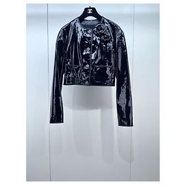 Chanel 23K Black Patent Leather Jacket