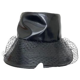 Autre Marque Chapéu Bucket Dior de Couro Preto com Malha