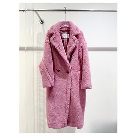 Max Mara Teddy Coat Pink Faux Fur