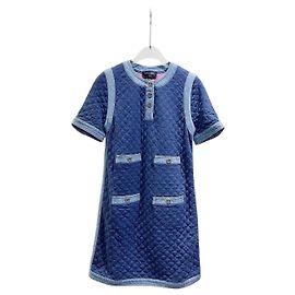 Chanel Denim Kleid mit Kristallknöpfen