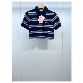 Top Miu Miu de algodão com riscas color-block
