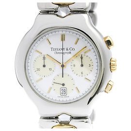 Autre Marque Orologio da uomo Tiffany Tesoro Chronograph 18K Gold Steel Quartz