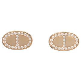 Hermès Orecchini Hermes Chaine d'Ancre Contour in oro rosa 18K con diamanti