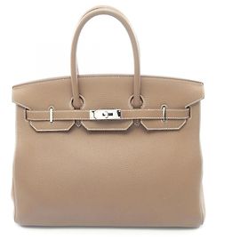 Hermès Borsa Hermes Birkin 35 in pelle Togo grigia