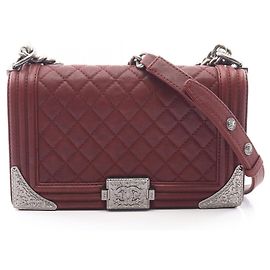 Borsa a tracolla Chanel Boy - Bordeaux