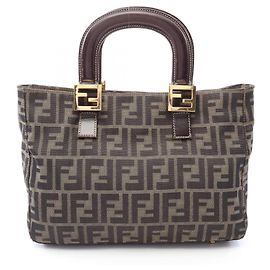 Fendi Zucca Handtasche in Schwarz und Braun