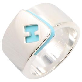 Hermès Anillo Candy Hermes en Plata de Ley 925 Azul