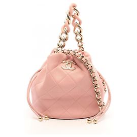 Bolsa de mão 2-Way Chanel Matelassé com cordão em Rosa