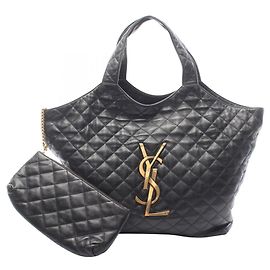 Borsa Tote Icare Maxi in pelle nera Yves Saint Laurent