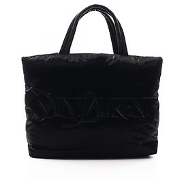 Borsa Tote Puffer ampia in nylon nero Yves Saint Laurent