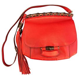 Gucci Medium Leather Bamboo New Fringe Crossbody