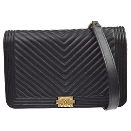 Chanel Boy Wallet on Chain Chevron Lambskin