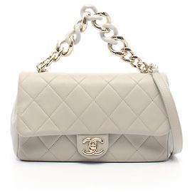 Chanel Matelassé Handtasche aus grauem Lammleder