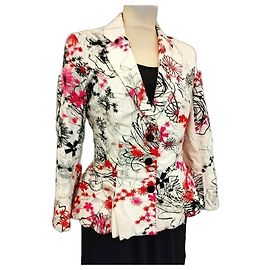 Autre Marque Nathalie Garçon Embroidered Cotton Basque Jacket