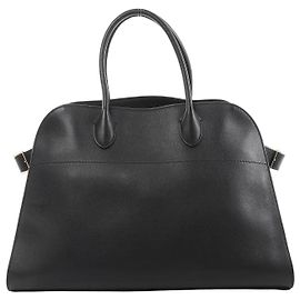 Bolsa de mão em couro Soft Margaux 15 The Row em preto