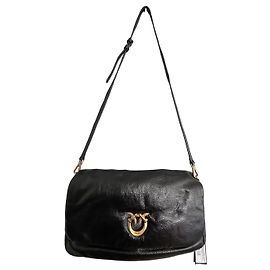 Pinko Love Bag Click Soft Bolsa de ombro couro envernizado preto