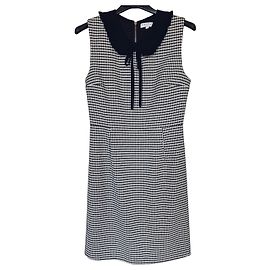 Claudie Pierlot Mini-Kleid Hahnentritt mit Peter-Pan-Kragen
