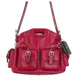 Maje Bolso Miss M Cargo en cuero craquelado rojo