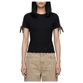 Camiseta Taisie Burberry negra de algodón acanalado