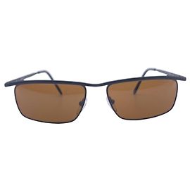 Persol Occhiali da sole rettangolari Denis in metallo nero opaco vintage 55/16 140mm