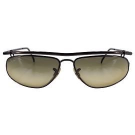 Ray-Ban Vintage Brown Metal RB 3153 Sonnenbrille mit Verlaufsgläsern 60/13