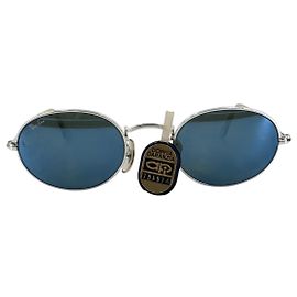 Ray-Ban Vintage Silver Metal W2263 Sonnenbrille mit ovalen verspiegelten Gläsern