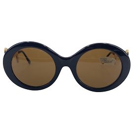 Persol Occhiali da sole Moschino By Rare Vintage Black Round Baroque Key M254