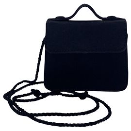 Fendi Vintage Minaudière aus schwarzem Satin, Mini Crossbody-Abendtasche