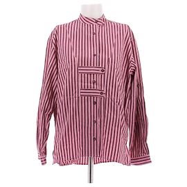 Laurence Bras Rosa Gestreiftes Baumwollhemd